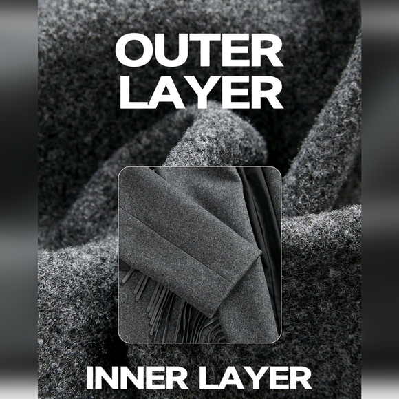 Women's Winter Fringed Decorated Oversized Lapel Melton Jacket, New Year Outfit - Picture 10 of 14